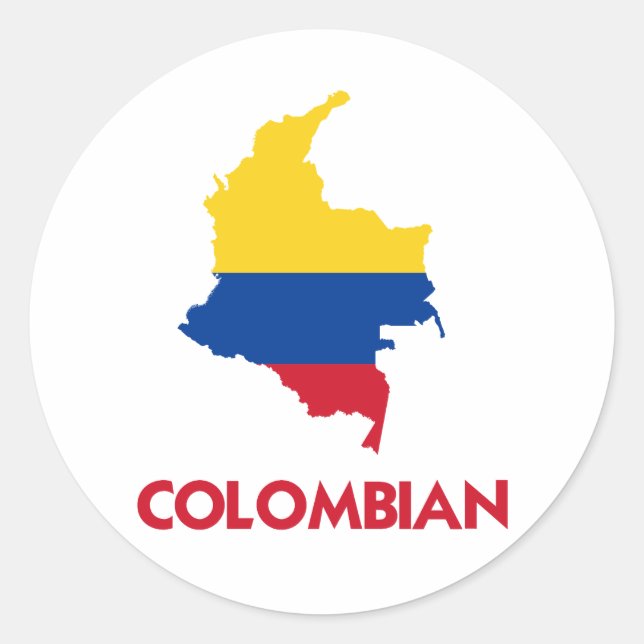 COLOMBIAN MAP CLASSIC ROUND STICKER (Front)