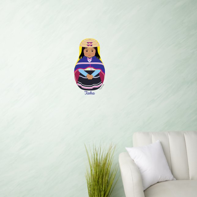 Colombian Misak or Guambiana Matryoshka Wall Decal (Living Room)