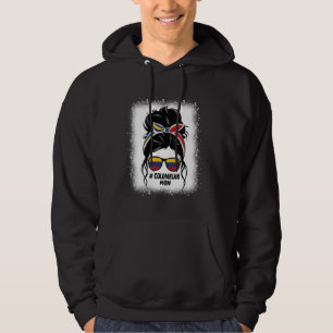 Colombian Mom Messy Bun Colombia Pride Patriotic F Hoodie