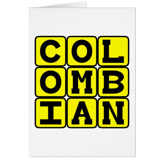 Colombian, Nationality Cards (Front)