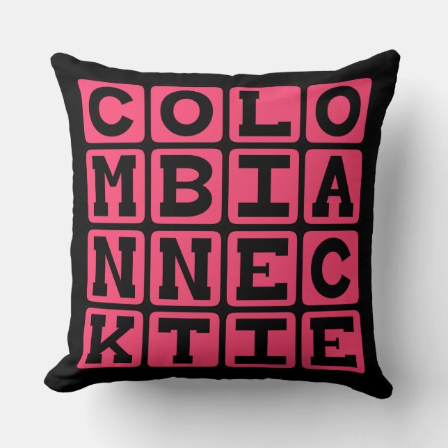 Colombian Necktie, Method of Execution Throw Pillow (Front)