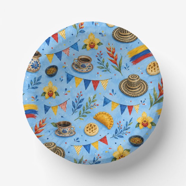 Colombian Party Pattern Paper Bowls (Front)