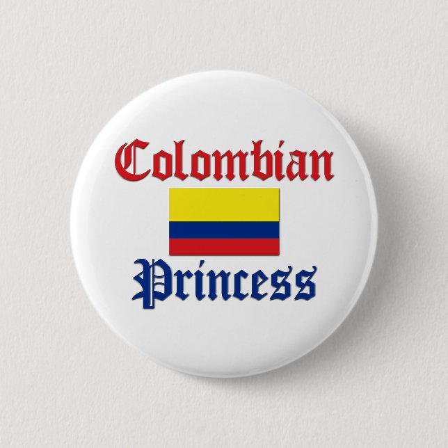 Colombian Princess Pinback Button (Front)