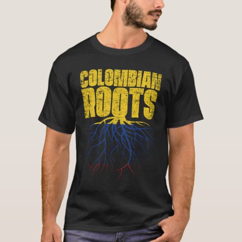 Colombian Roots Colombia Heritage Flag T_Shirt