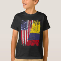COLOMBIAN ROOTS Half American Flag COLOMBIA