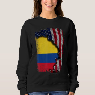 Colombian ROOTS Half American Flag Patrioitc Colom Sweatshirt