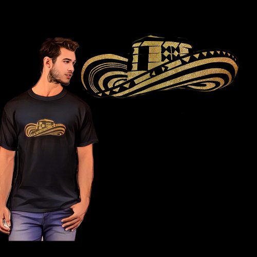 Colombian Sombrero Vueltiao in Gold Leaf T_Shirt