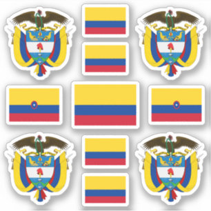 Colombian state symbols / coat of arms and flag sticker
