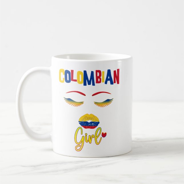 Colombian woman Proud to be from Colombia  Coffee Mug (Left)