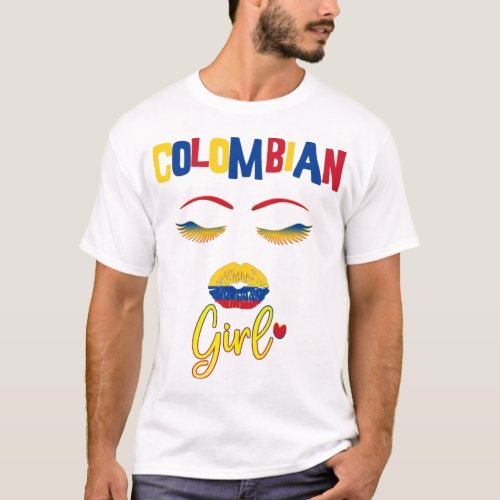 Colombian woman Proud to be from Colombia T_Shirt