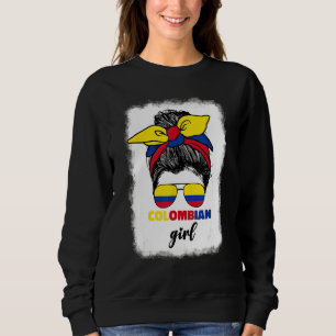 Colombiana Colombia Flag Cute Colombian Girl For W Sweatshirt