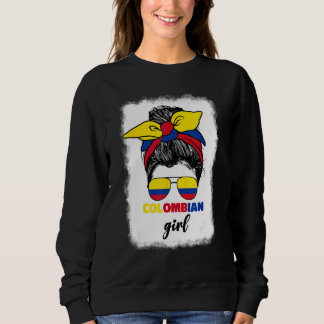 Colombiana Colombia Flag Cute Colombian Girl For W Sweatshirt
