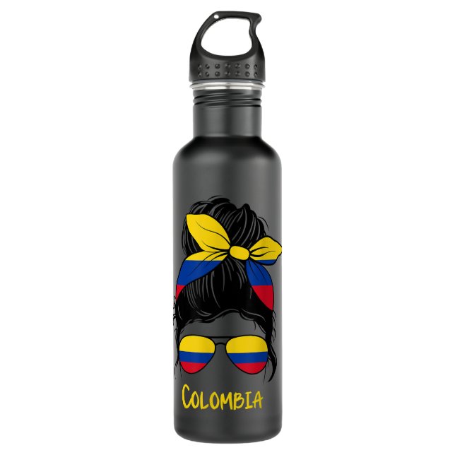 Colombiana Colombian Girl Mujer colombia  Stainless Steel Water Bottle (Front)