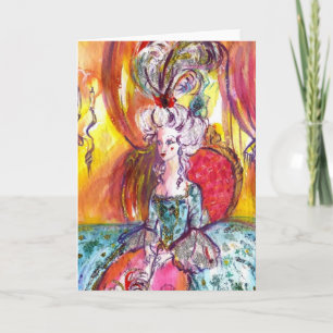 COLOMBINA LADY WITH MASK VENETIAN MASQUERADE HOLIDAY CARD