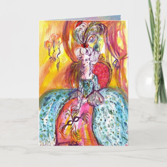 COLOMBINA Venetian Masquerade Mask Holiday Card (Front)