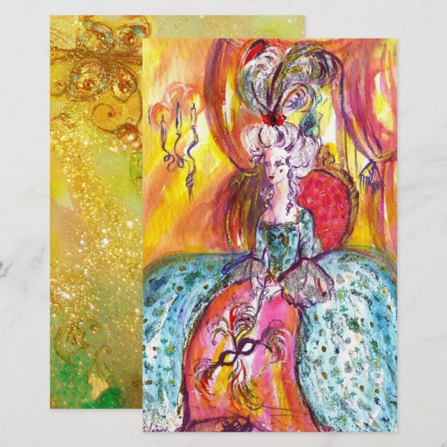 COLOMBINA / Venetian Masquerade Masks Stationery (Front/Back)