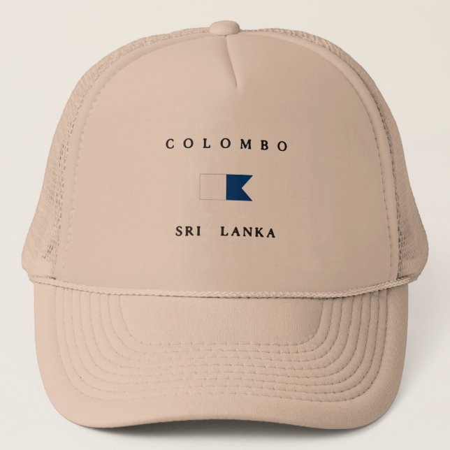 Colombo Sri Lanka Alpha Dive Flag Trucker Hat (Front)