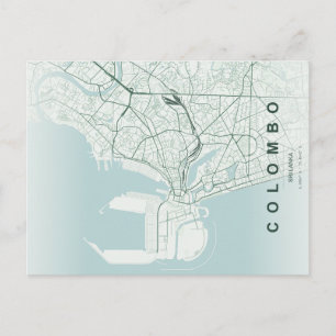 Colombo Srilanka Map Minimal Postcard
