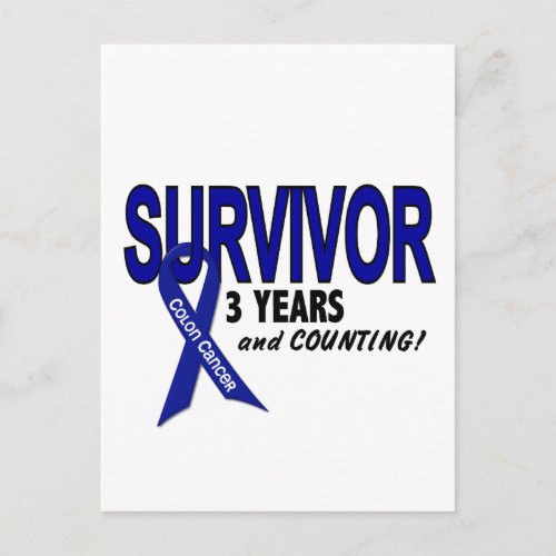 Colon Cancer 3 Year Survivor Postcard