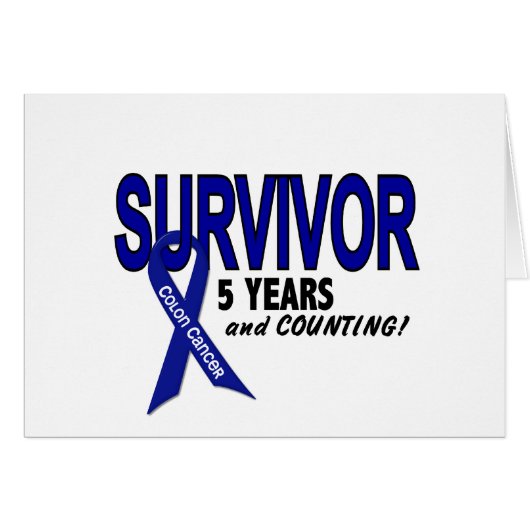 Colon Cancer 5 Year Survivor Cards (Front Horizontal)
