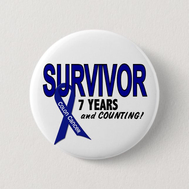 Colon Cancer 7 Year Survivor Pinback Button (Front)