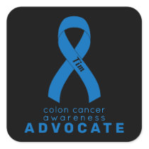 Colon Cancer Advocate Black Square Sticker