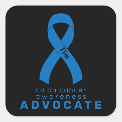 Colon Cancer Advocate Black Square Sticker