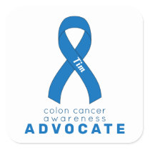 Colon Cancer Advocate White Square Sticker