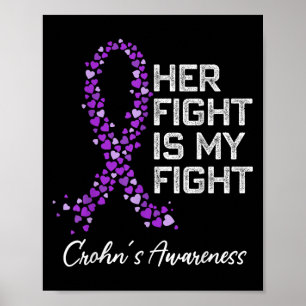 Colon Cancer And Crohns Disease Awareness Husband Poster