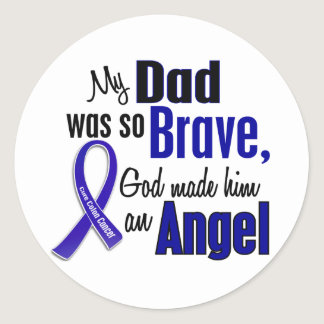 Colon Cancer ANGEL 1 Dad Classic Round Sticker