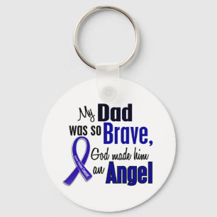 Colon Cancer ANGEL 1 Dad Keychain