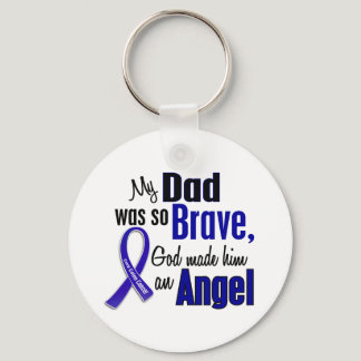 Colon Cancer ANGEL 1 Dad Keychain