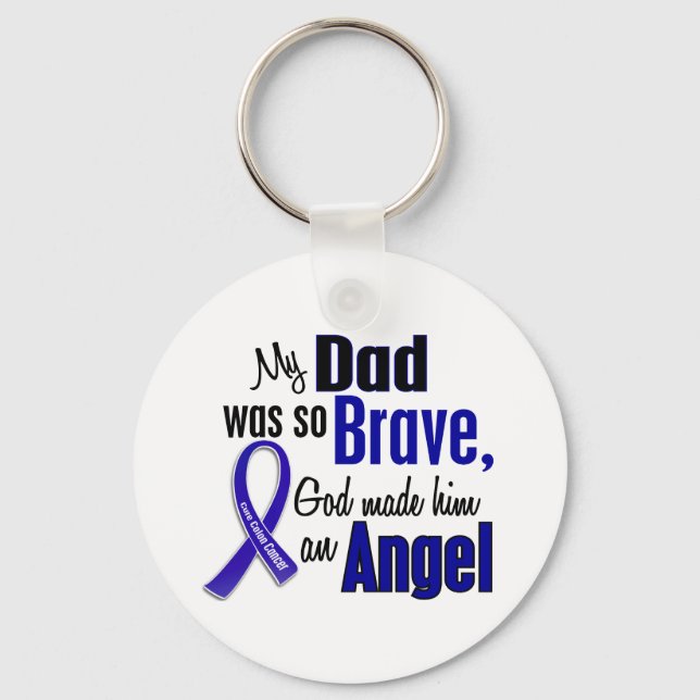 Colon Cancer ANGEL 1 Dad Keychain (Front)