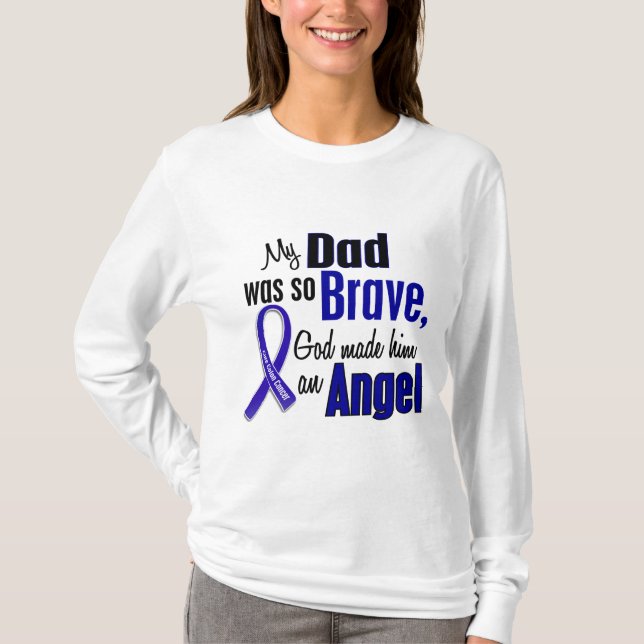 Colon Cancer ANGEL 1 Dad T-Shirt (Front)