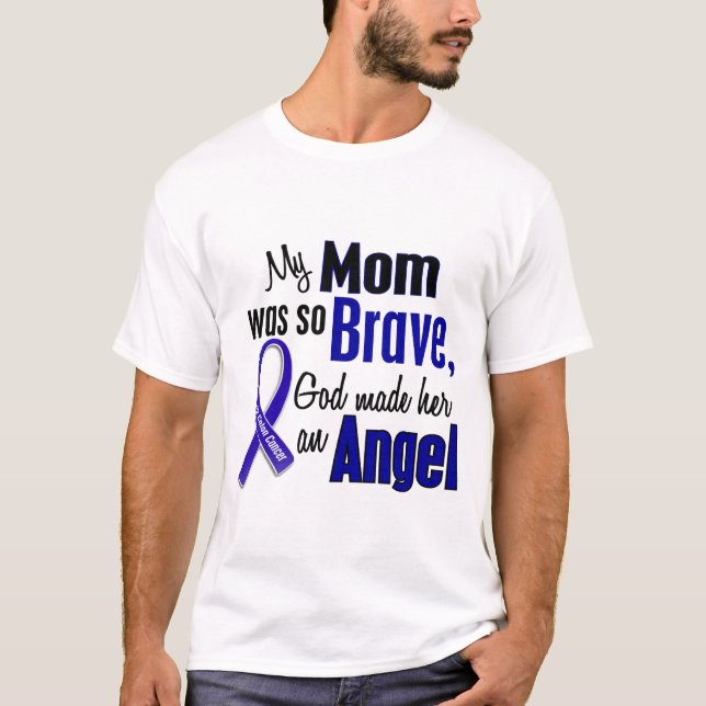 Colon Cancer ANGEL 1 Mom T-Shirt (Front)