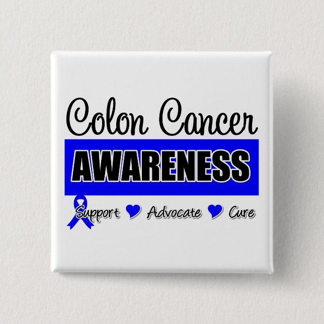 Colon Cancer Awareness Badge Pinback Button (Front)