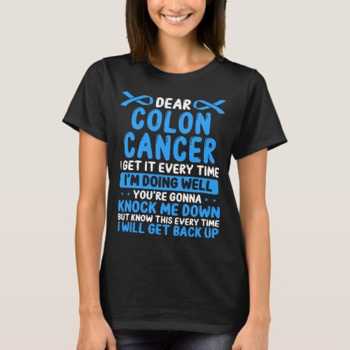 Colon Cancer Awareness Blue Colon Cancer Ribbon T_Shirt