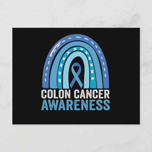Colon Cancer Awareness Blue Rainbow Gift Postcard