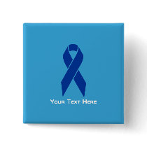 Colon Cancer Awareness Blue Ribbon Button