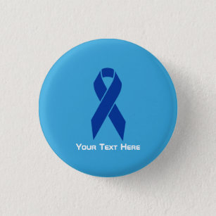 Colon Cancer Awareness Blue Ribbon Button