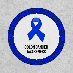 Colon Cancer Awareness Blue Ribbon Patch