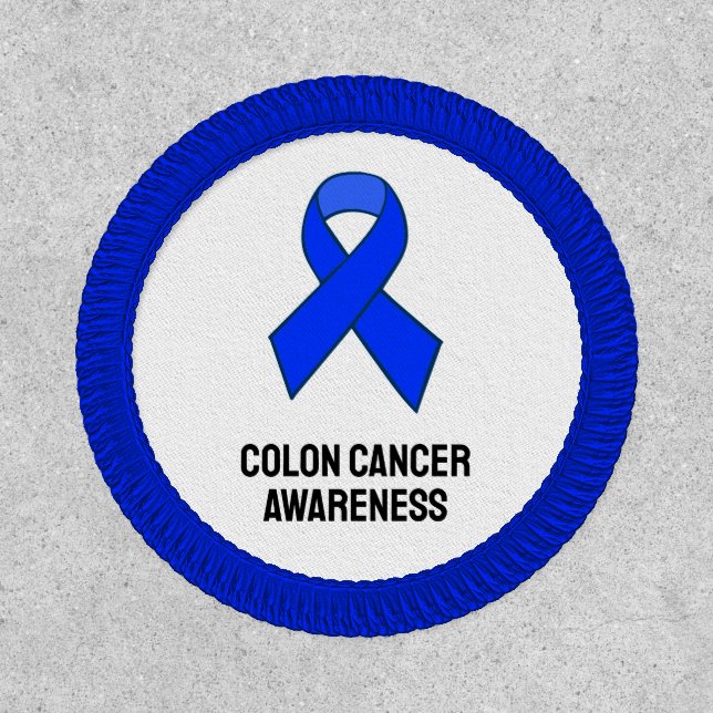 Colon Cancer Awareness Blue Ribbon Patch (Front)