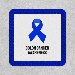 Colon Cancer Awareness Blue Ribbon Patch