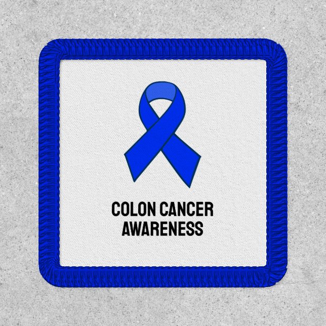 Colon Cancer Awareness Blue Ribbon Patch (Front)
