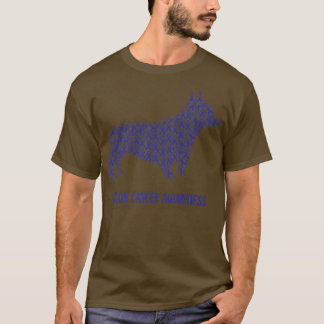 Colon Cancer Awareness Blue Ribbon Survivor Dog We T-Shirt