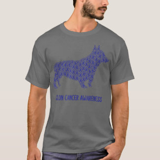 Colon Cancer Awareness Blue Ribbon Survivor Dog We T-Shirt
