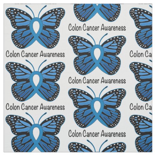 Colon Cancer Awareness Butterfly Fabric