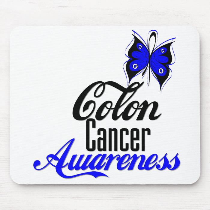 Colon Cancer Awareness Butterfly Mouse Pads