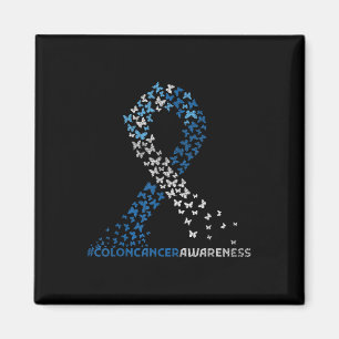 Colon Cancer Awareness Colonoscopy Blue Ribbon Magnet