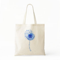 Colon Cancer Awareness Flower Survivor Fighter  Tote Bag